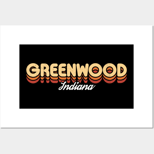 Retro Greenwood Indiana Wall Art by rojakdesigns